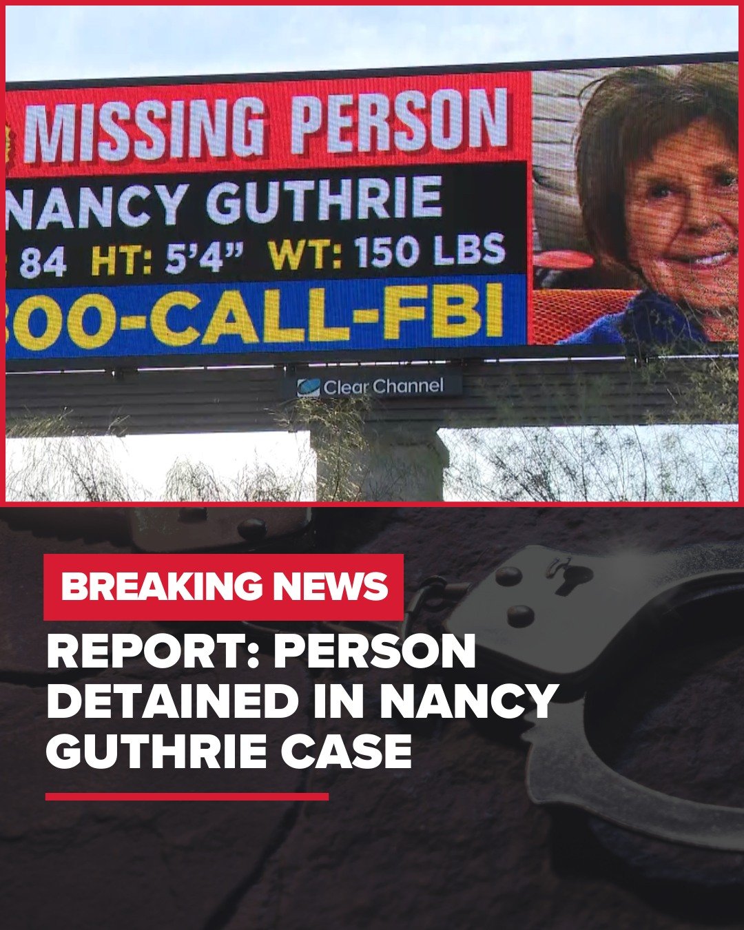 Person detained for questioning in Nancy Guthrie disappearance case, reports say