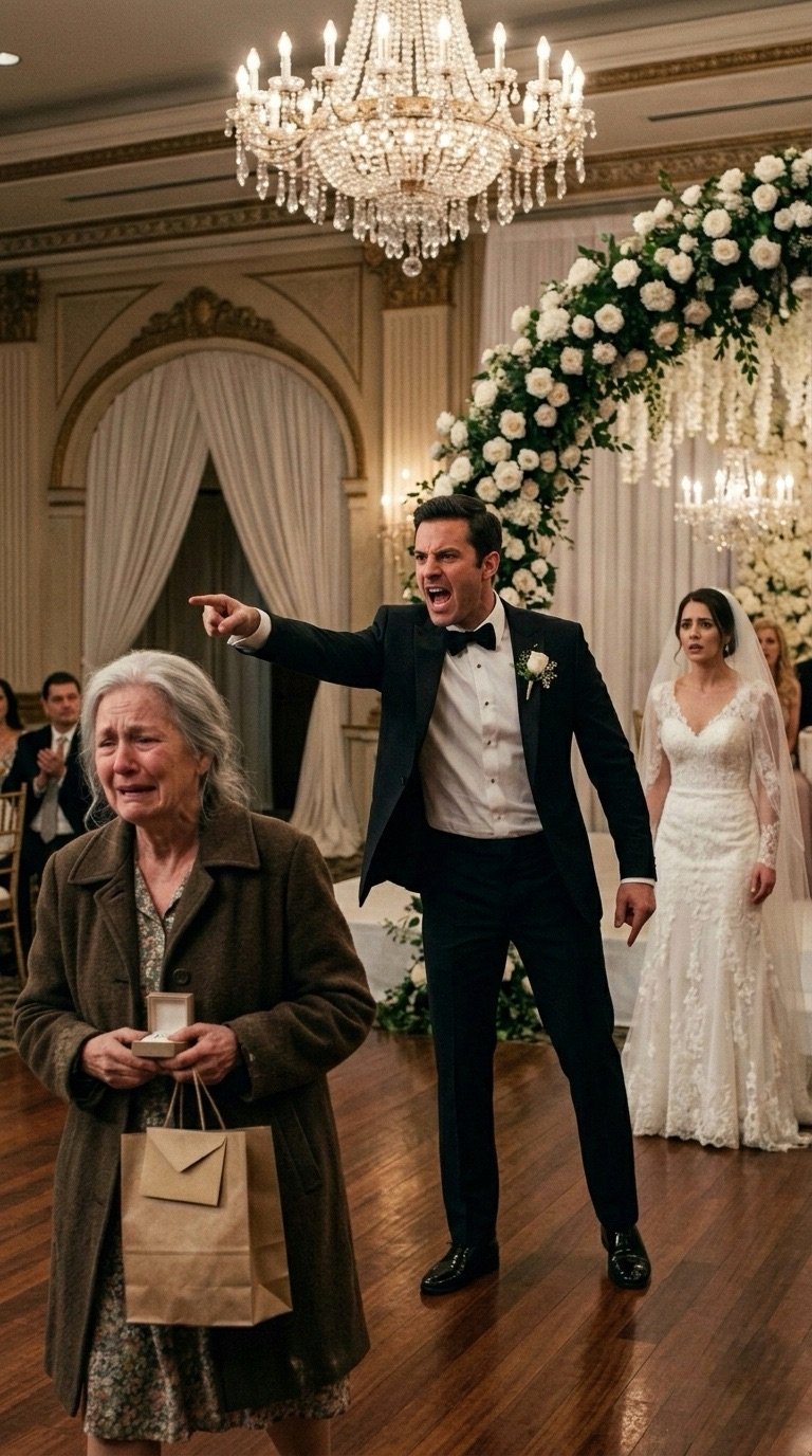 He Kicked His 73-Year-Old Mom Out of His Luxury Wedding—Minutes Later, the Bride Collapsed, and the Truth Destroyed Him.