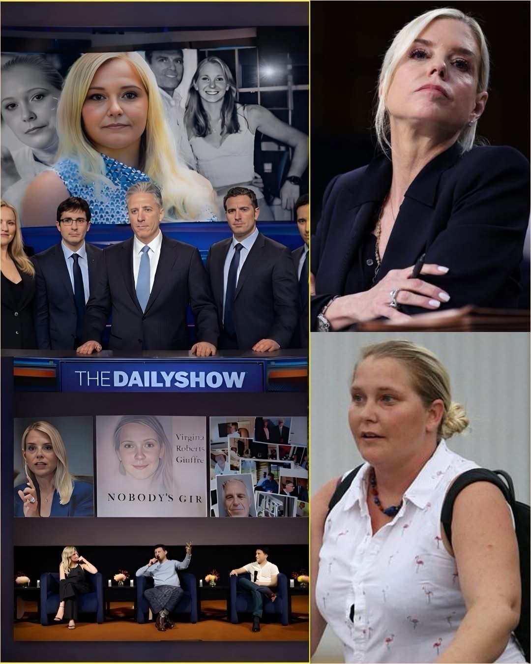 A2 TUESDAY NIGHT TV EARTHQUAKE: Jon Stewart Calls Pam Bondi “A Coward” During the World Premiere of Secrets in Every Page — 2.8 Billion Views Ignite a Global Firestorm